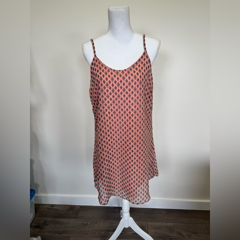 Peppermint Geometric Patterned Sleeveless Dress Size Large
